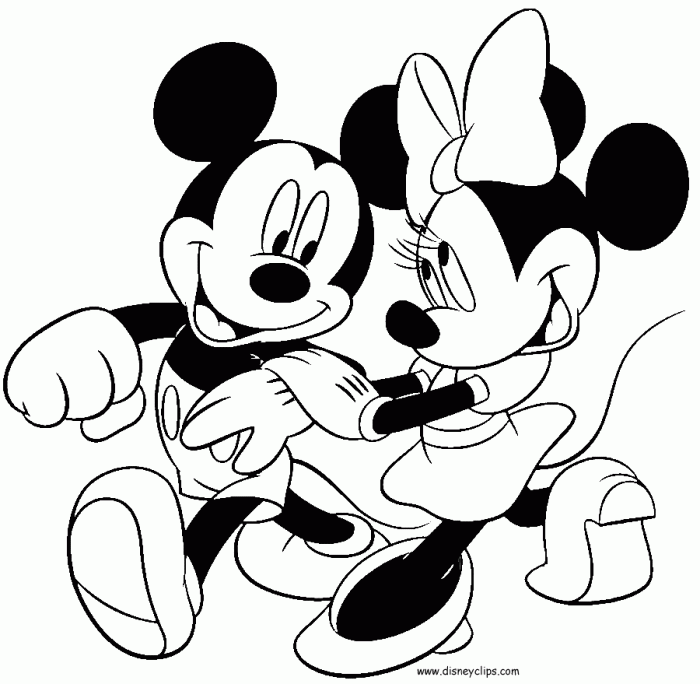 Coloring pages minnie and mickey