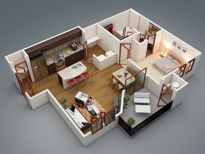 Small one bedroom apartment design