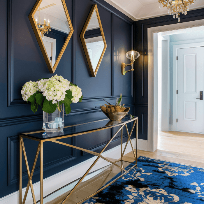 Navy blue bedroom design