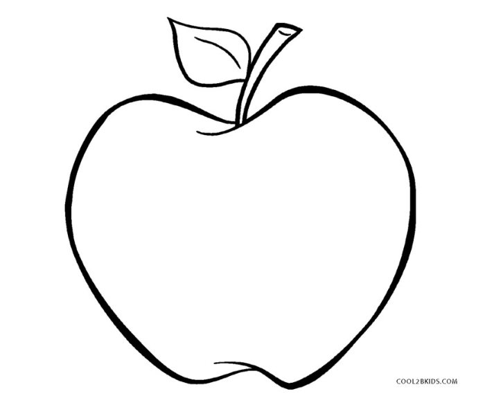 Apple coloring pages for kids