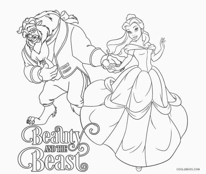 Beauty beast coloring pages