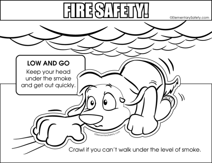 Coloring activity for kids for fire safety