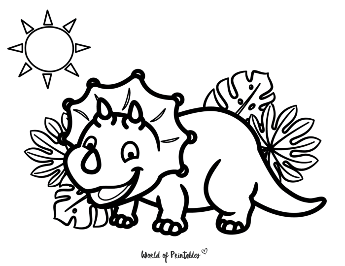 Kids dinosaur coloring page