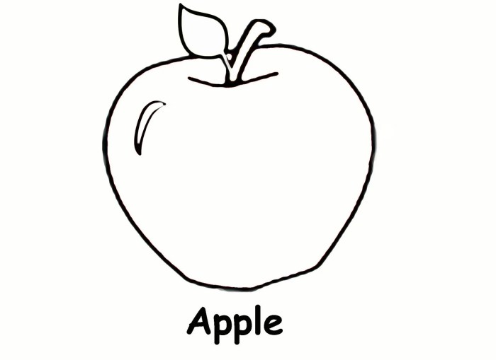 Apple coloring pages for kids