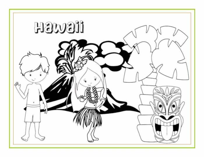 Hawaiian coloring pages for kids