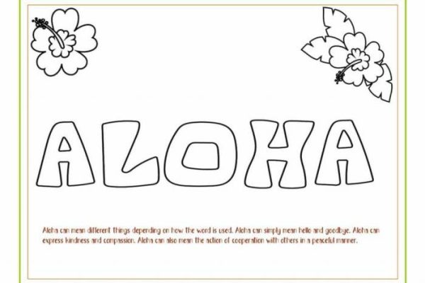 Hawaiian coloring pages for kids