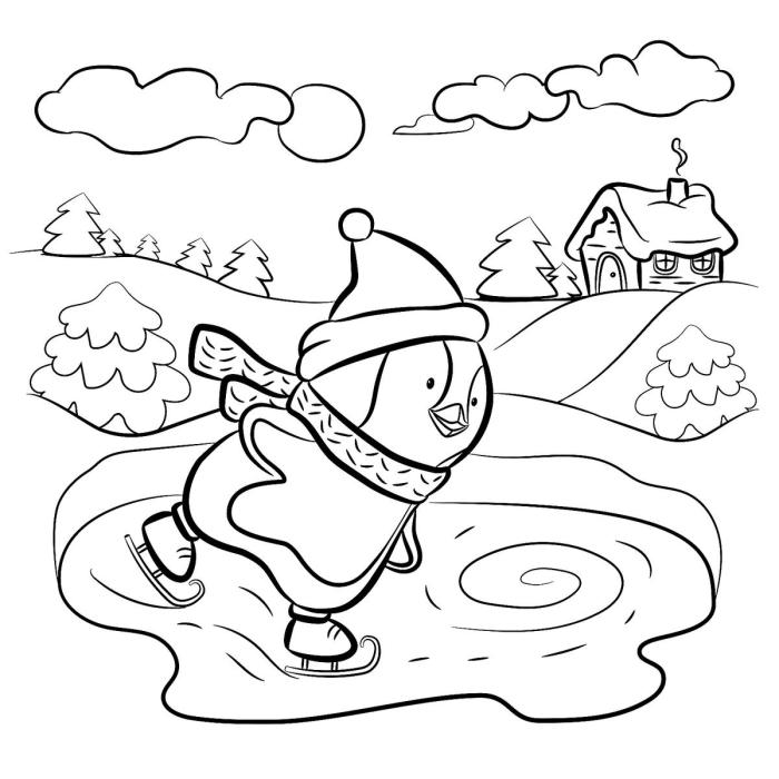 Coloring sheets for kids winter