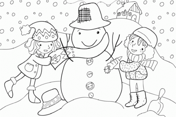 Coloring sheets for kids winter