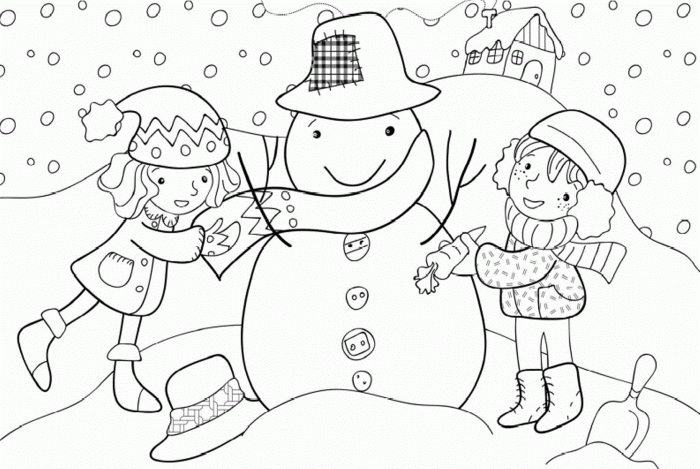 Winter coloring sheets for kids