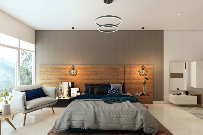 Light design in bedroom