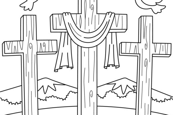 Cross coloring pages for kids