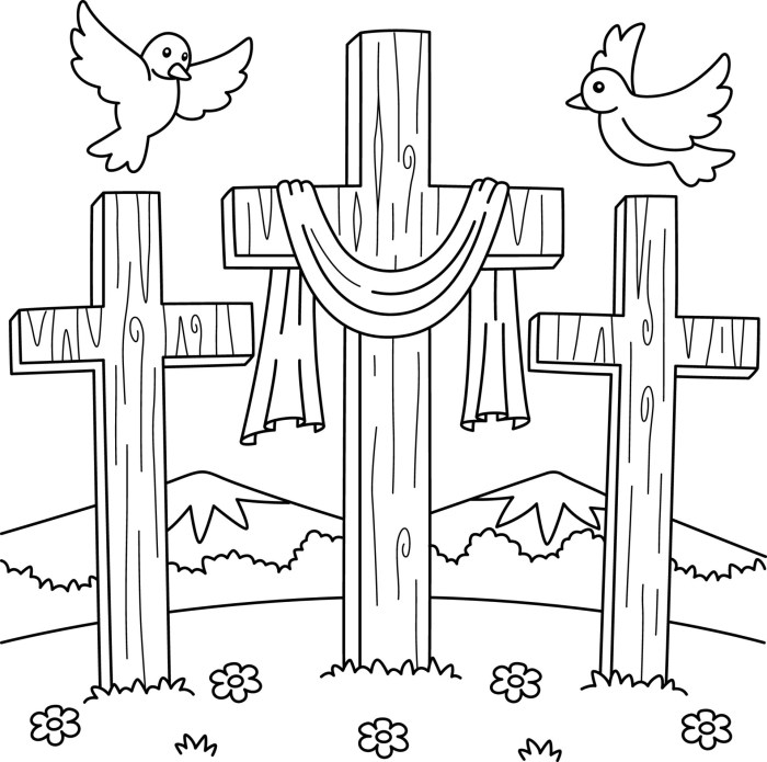 Cross coloring pages for kids