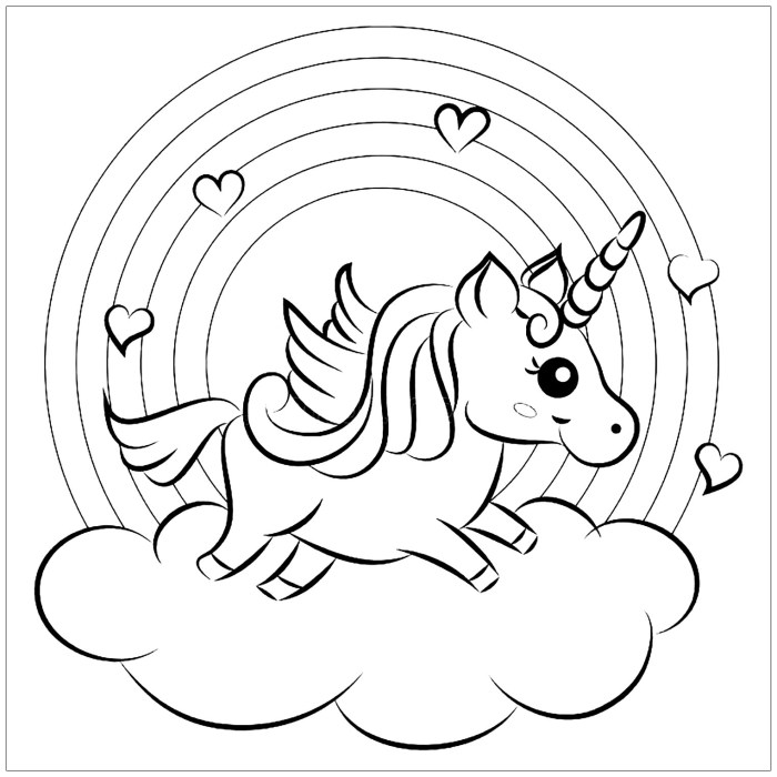 Free coloring pages for kids unicorn