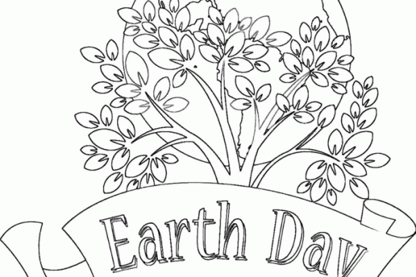 Earth day coloring page for kids