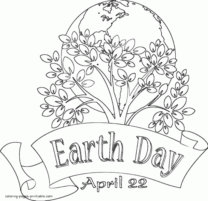 Earth day coloring page for kids