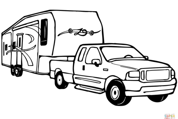 Camper coloring pages