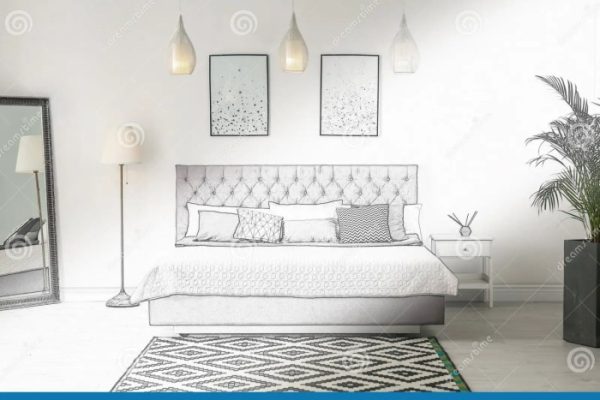 Bedroom design with mirror