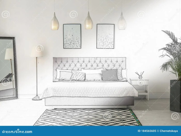 Bedroom design with mirror