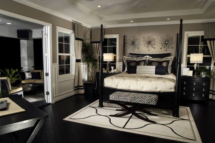 Black and cream bedroom design ideas