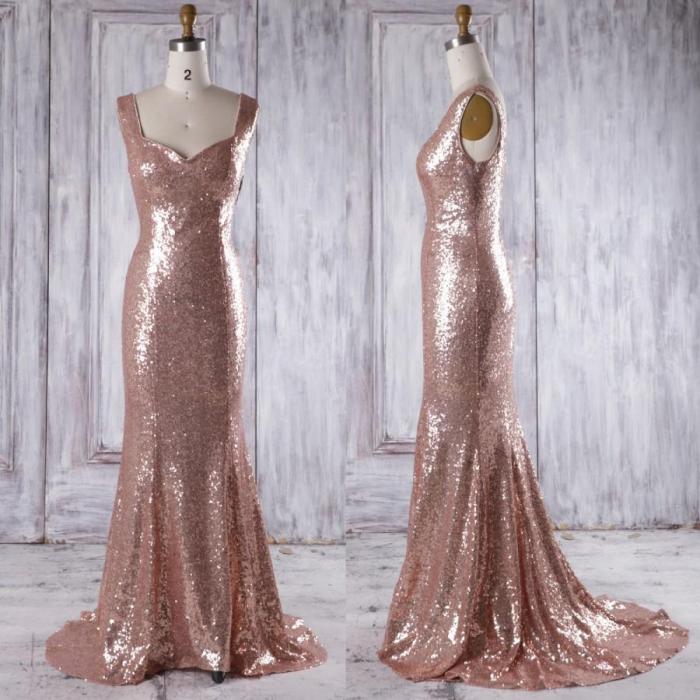 Wedding rose gold bridesmaid dresses