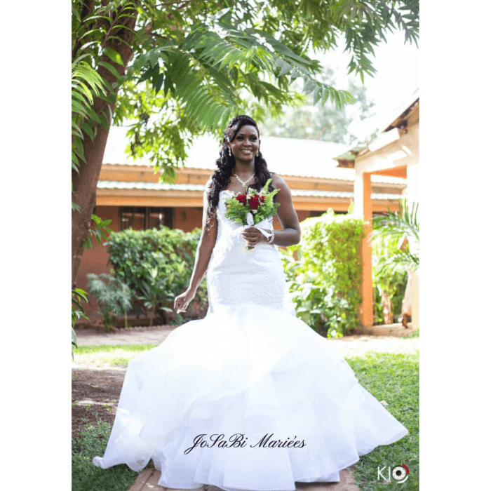 White mermaid lace wedding dress