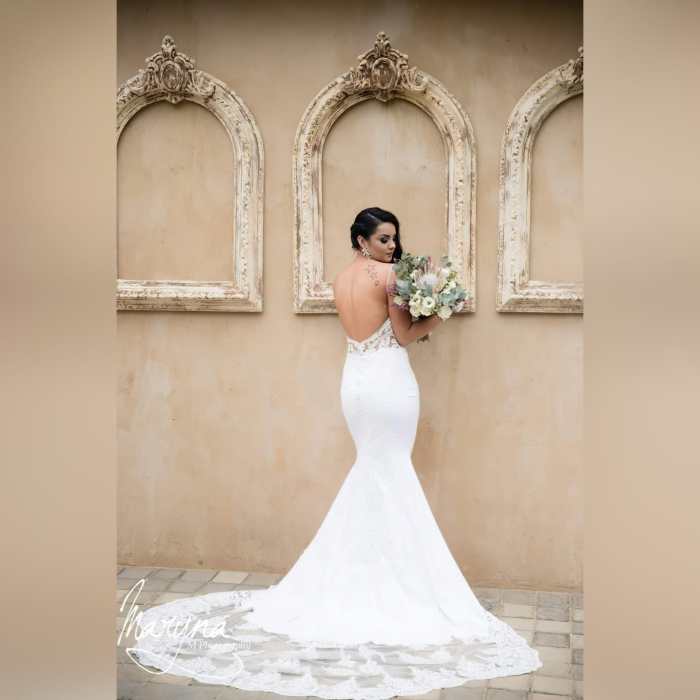 White lace wedding dress mermaid