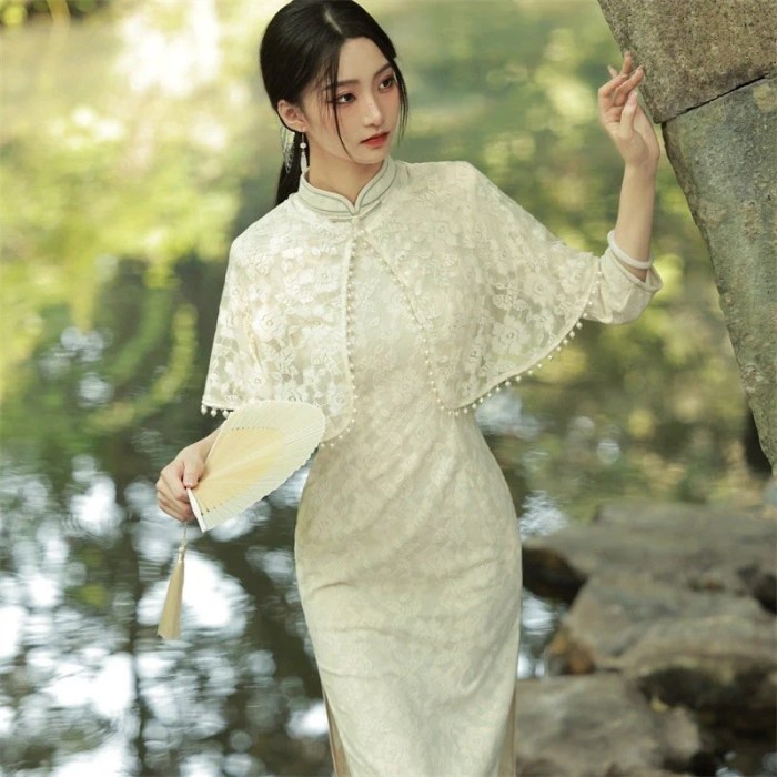 White qipao wedding dress