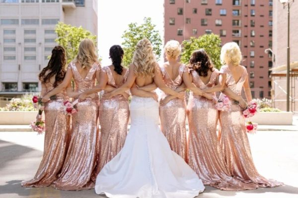 Wedding rose gold bridesmaid dresses