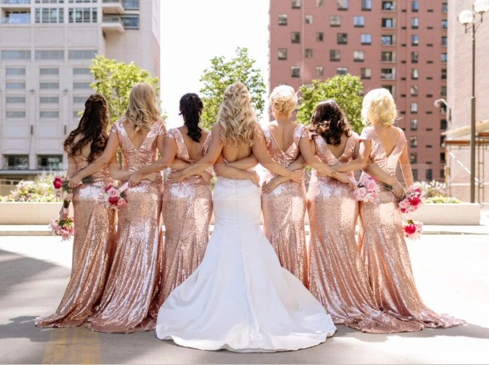 Wedding rose gold bridesmaid dresses