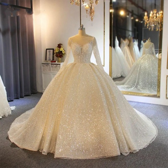 Ball gown wedding dress with sparkles