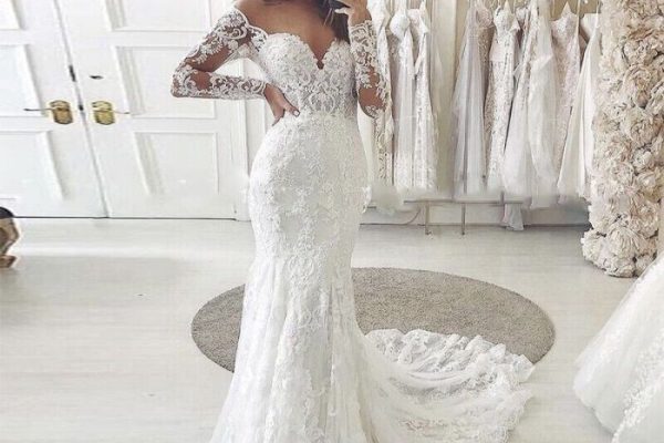 Wedding dresses with sleeves and bling