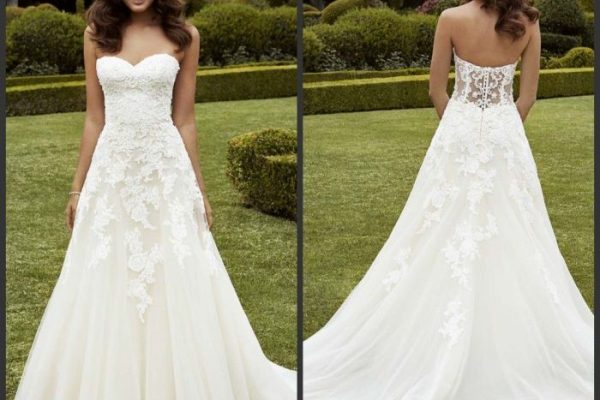 Wedding dresses with sweetheart neckline and straps