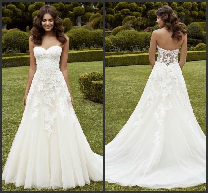 Wedding dresses with sweetheart neckline and straps